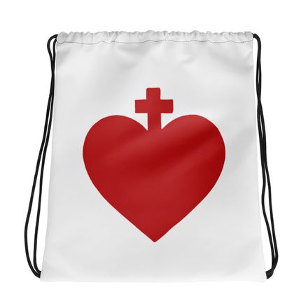Drawstring Bag, Sacred Heart of Jesus, zhw6bo design 