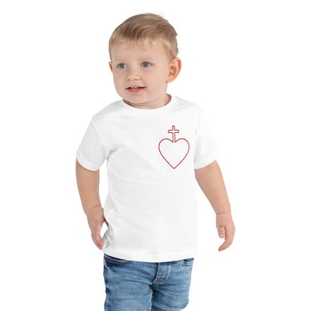 Toddler Staple Tee, Sacred Heart of Jesus, 7ugqf9 hollow design, left chest