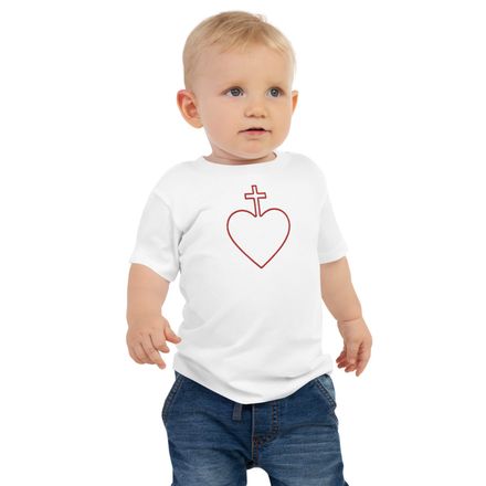 Embroidered Baby Staple Tee, Sacred Heart of Jesus, 7ugqf9 hollow design