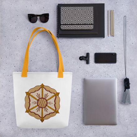 Tote Bag, Monstrance with Golden Pattern, eneyoj
