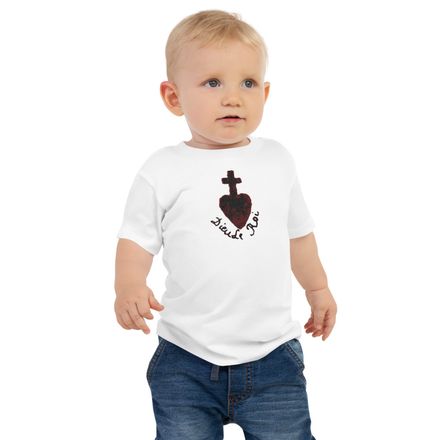 Embroidered Baby Staple Tee, Sacré Coeur, Dieu de Roi, Vendée Chouan, obymh4 design