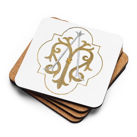 Cork-Back Coaster, Auspice Maria, Crest with outer edge, kdegvj