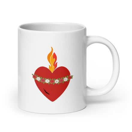   White Glossy Mug, 20oz, Immaculate Heart Of Mary, ruzlxj design