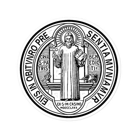 Sticker 5.5x5.5,  St. Benedict Medal, debxwe design