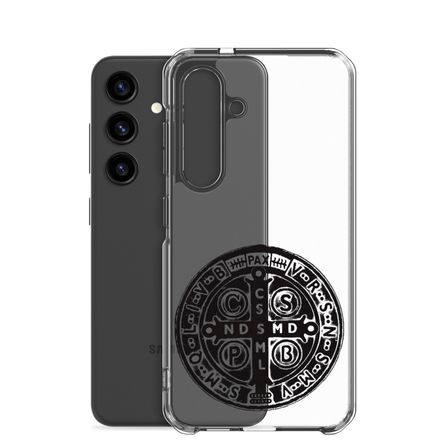 Clear Case for Samsung, St. Benedict Medal, 4ouume design, black