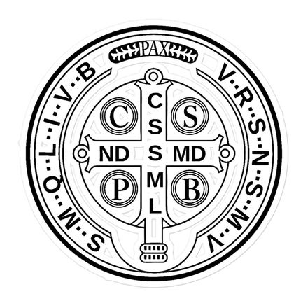 Sticker 5.5x5.5,  St. Benedict Medal, 16k4ku design