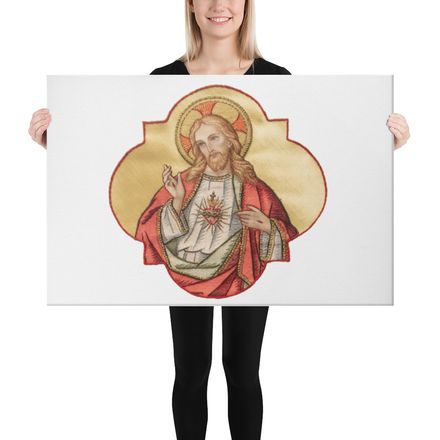 Canvas Print, 36x24, Sacred Heart of Jesus, eq75pu design 