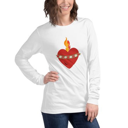 Unisex Long Sleeve Tee, Immaculate Heart Of Mary, ruzlxj design