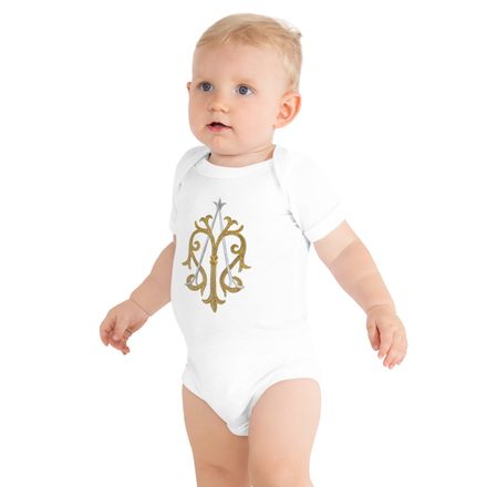Baby Short Sleeve One Piece, Auspice Maria, Crest, kgvlsx