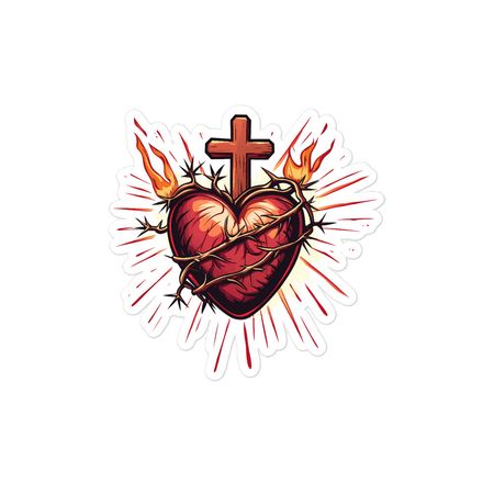 Sticker 4x4, Sacred Heart of Jesus, uetiyj design 