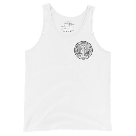 Staple Tank Top, St. Benedict Medal, filt5a design, back print