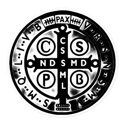 Sticker 5.5x5.5,  St. Benedict Medal, oih8m5 design