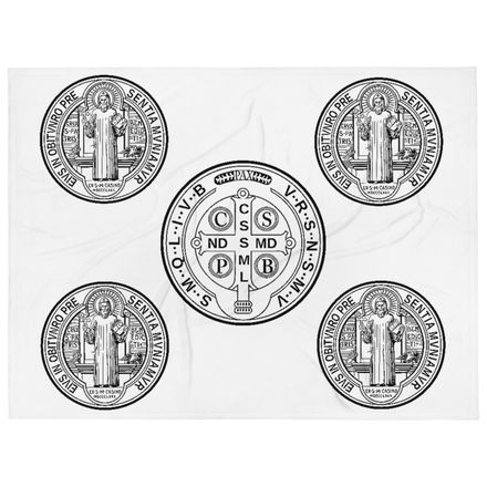 Throw Blanket, St. Benedict Medal, filt5a design, pattern