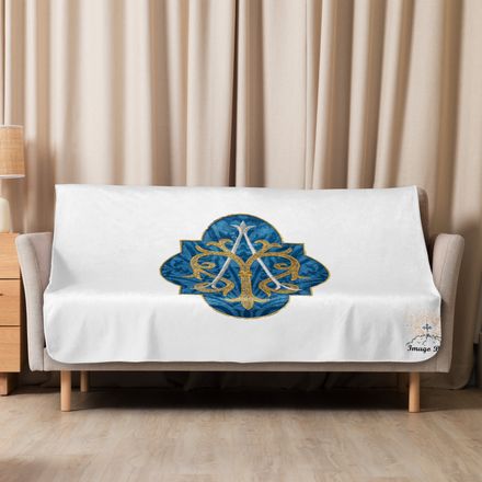 Sublimated Sherpa Blanket, Auspice Maria, Crest with rounded Cross, u3bkt0