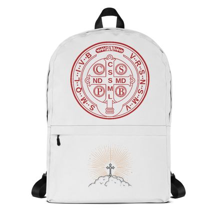 Backpack, St. Benedict Medal, 16k4ku design, red