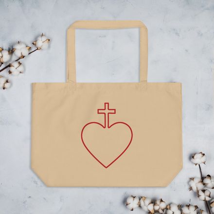 Large Eco Tote, Sacred Heart of Jesus, 7ugqf9 hollow design