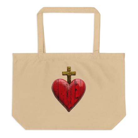 Large Eco Tote, Sacred Heart of Jesus, 9i93k9 design