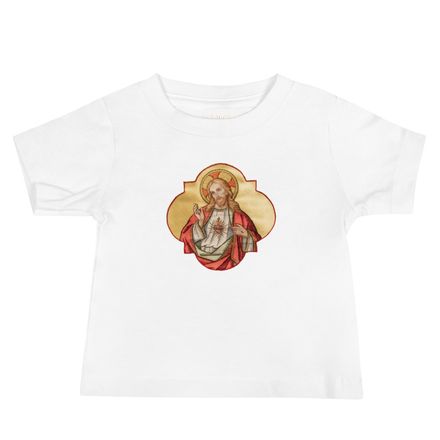 Baby Staple Tee, Sacred Heart of Jesus, eq75pu design 