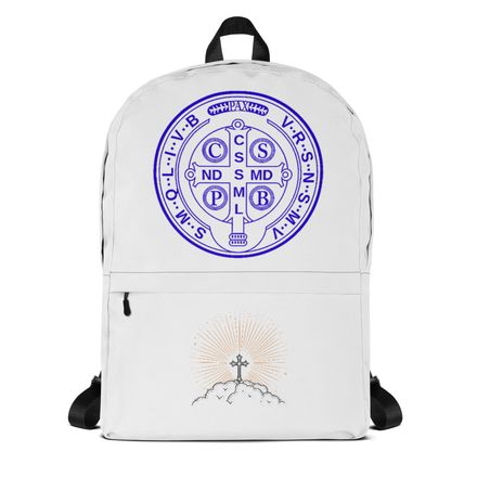 Backpack, St. Benedict Medal, 16k4ku design, blue
