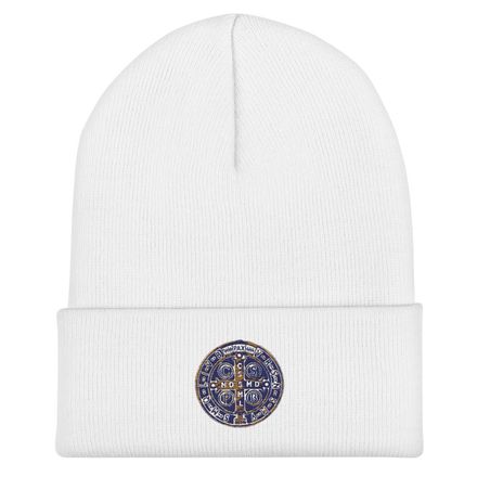 Cuffed Beanie, St. Benedict Medal, 4ouume design