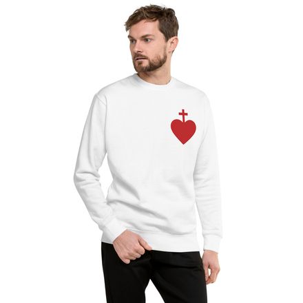 Unisex Premium Sweatshirt, Sacred Heart of Jesus, 7ugqf9 design, left chest