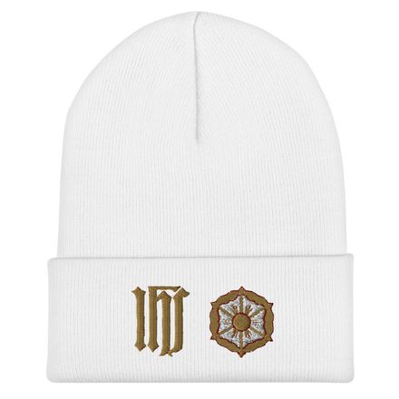 Cuffed Beanie, IHS with Monstrance, ehrclq