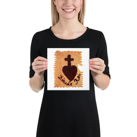 Canvas Print, 8x8, Sacré Coeur, Dieu de Roi, Vendée Chouan, sqpbrl design