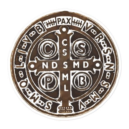 Sticker 5.5x5.5,  St. Benedict Medal, 4ouume design