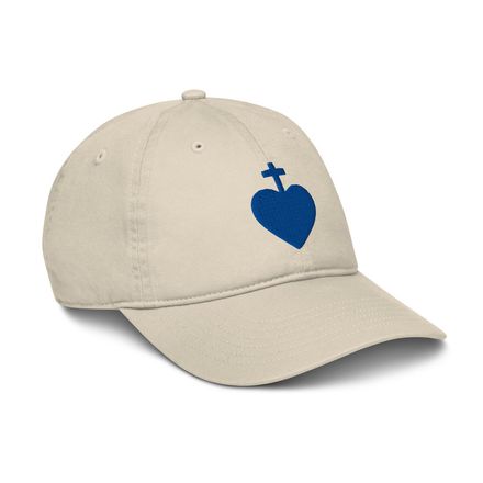 Organic Baseball Cap, Sacred Heart of Jesus, 7ugqf9 design, blue