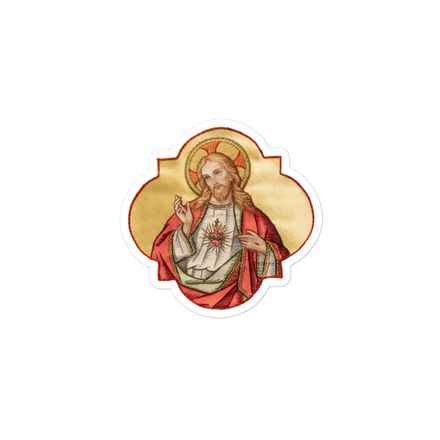 Sticker 3x3, Sacred Heart of Jesus, eq75pu design 