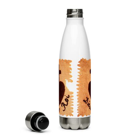 Stainless Steel Water Bottle, Sacré Coeur, Dieu de Roi, Vendée Chouan, sqpbrl design