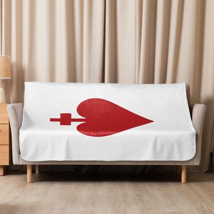 Sublimated Sherpa Blanket, Sacred Heart of Jesus, yjegla design, vertical