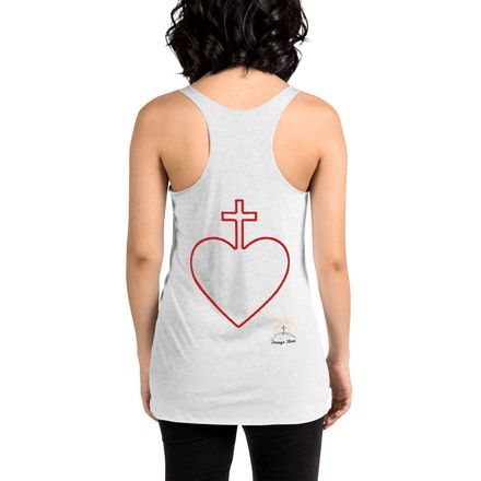 Women&#x27;s Tank Top, Sacred Heart of Jesus, 7ugqf9 hollow design, large back