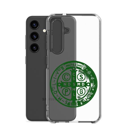 Clear Case for Samsung, St. Benedict Medal, oih8m5 design, green