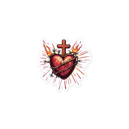 Sticker 3x3, Sacred Heart of Jesus, uetiyj design 