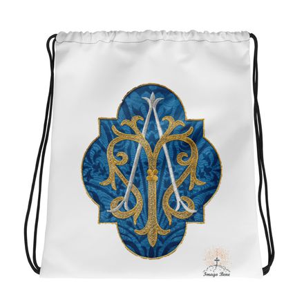 Drawstring Bag, Auspice Maria, Crest with rounded Cross, u3bkt0