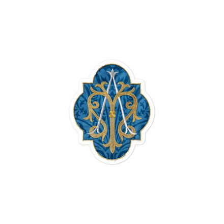 Sticker 3x3, Auspice Maria, Crest with rounded Cross, u3bkt0