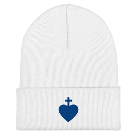 Cuffed Beanie, Sacred Heart of Jesus, 7ugqf9, blue