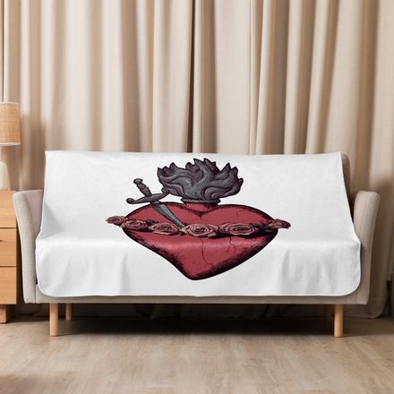 Sublimated Sherpa Blanket, Immaculate Heart Of Mary, g6e1do design