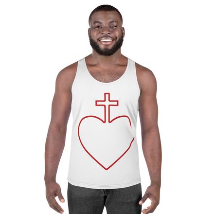 Men&#x27;s Tank Top, Sacred Heart of Jesus, 7ugqf9 hollow design