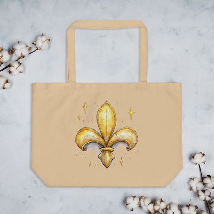 Large Eco Tote, Fleur de Lys, juffrs