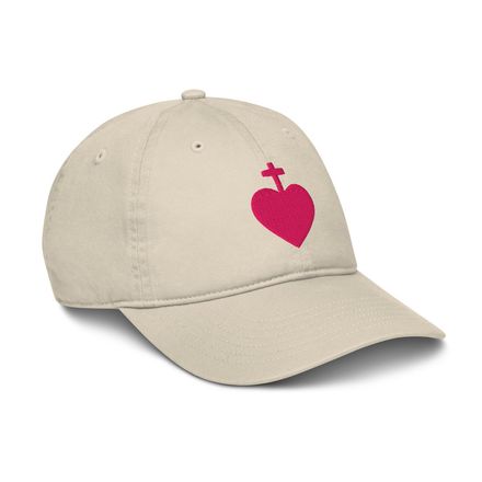 Organic Baseball Cap, Sacred Heart of Jesus, 7ugqf9 design, pink