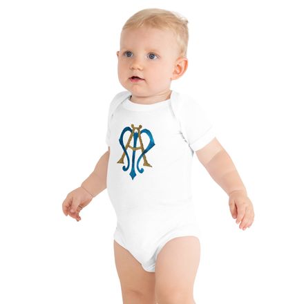 Baby Short Sleeve One Piece, Auspice Maria, Crest, rphg0v