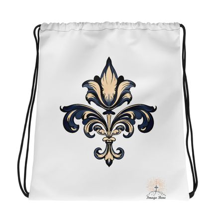 Drawstring Bag, Fleur de Lys, clffhc