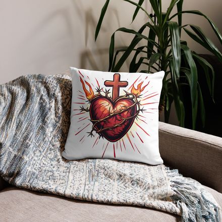 Pillow case 18x18, Sacred Heart of Jesus, uetiyj design 