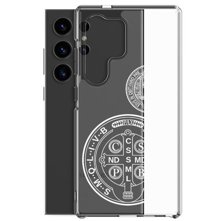 Clear Case for Samsung, St. Benedict Medal, filt5a design, white