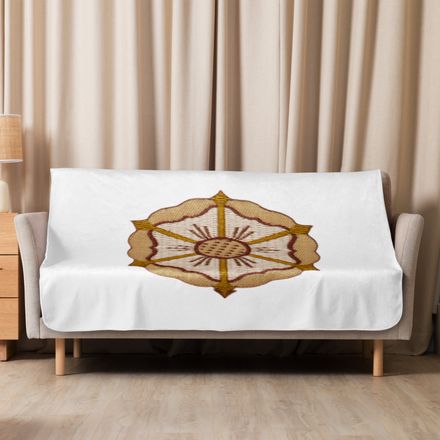 Sublimated Sherpa Blanket, Monstrance with Golden Pattern, eneyoj