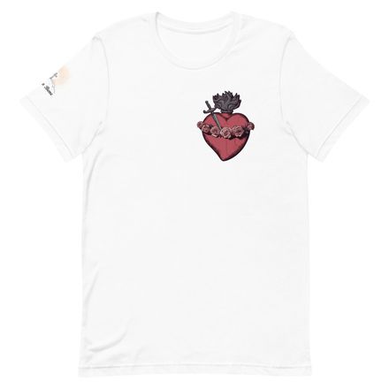 Unisex Staple T-Shirt, Immaculate Heart Of Mary, g6e1do design, left chest