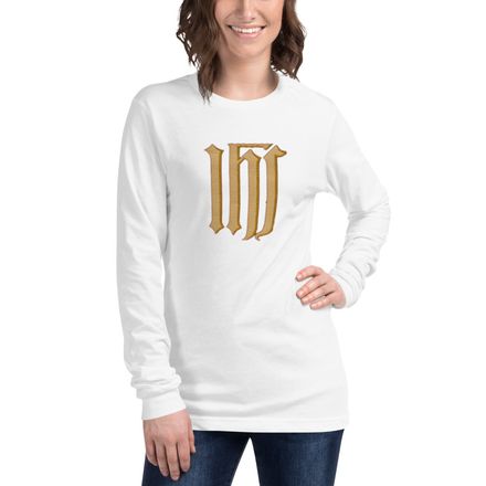 Unisex Long Sleeve Tee, IHS, Golden Pattern, gedziz