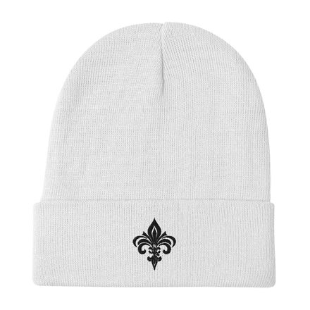 Knit Beanie, Fleur de Lys, h3lnk7 